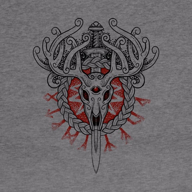 Deer viking skull by BlackForge